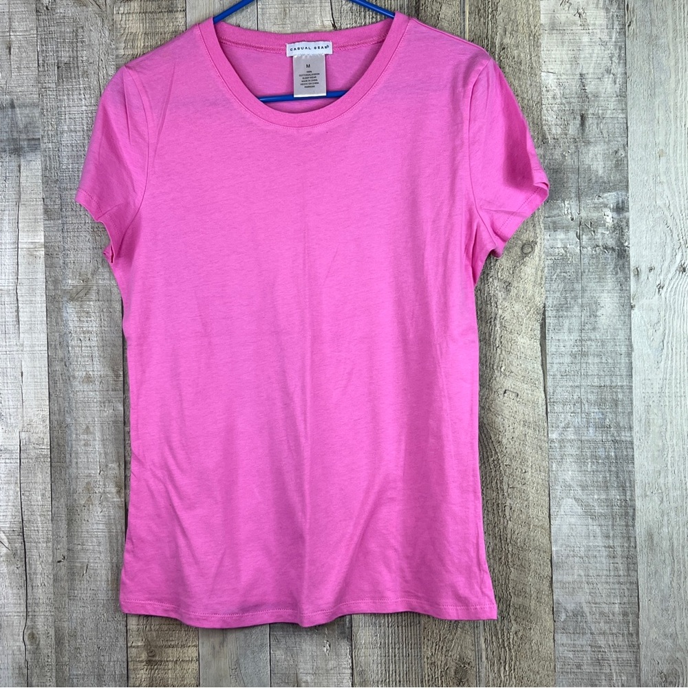 Casual Gear Size Medium Pink Crewneck Short Sleeve T-Shirt